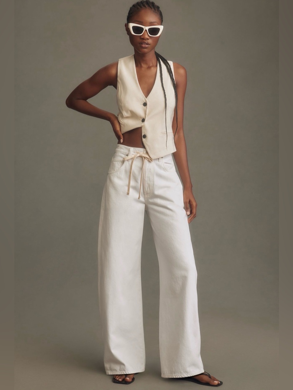 NWOT  Citizens of Humanity Brynn Drawstring Wide Leg Jeans 25P $298